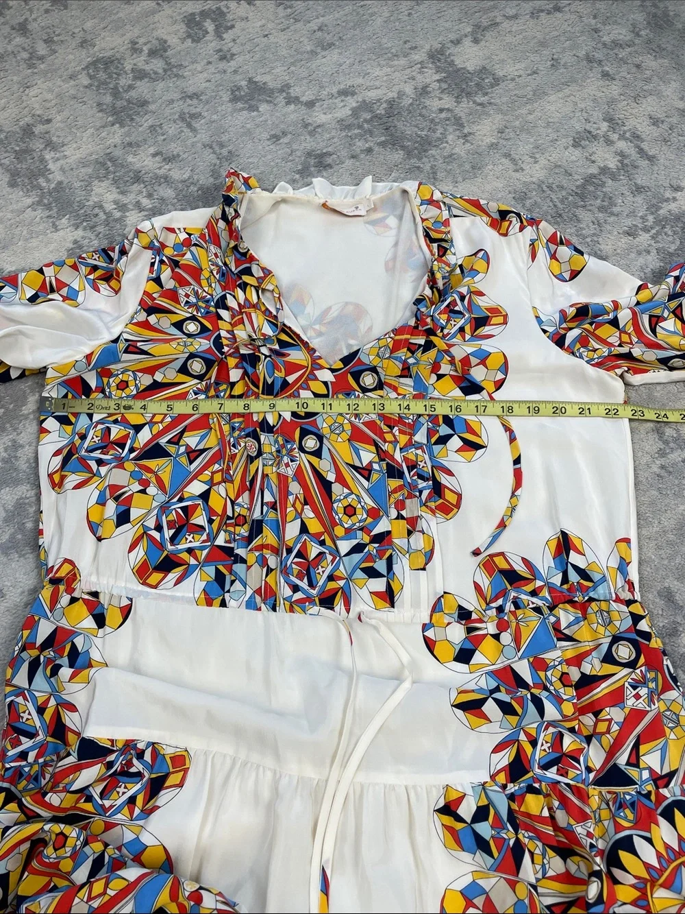 Tory Burch Arabella Psychedelic Silk Dress Geometric Boho Sz L